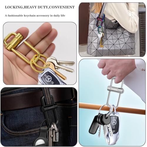 Key Chain Heavy Duty Lock Key Ring Keychain Clip Key Holder Organizer for Home Car Keys Women Men (5 Count)