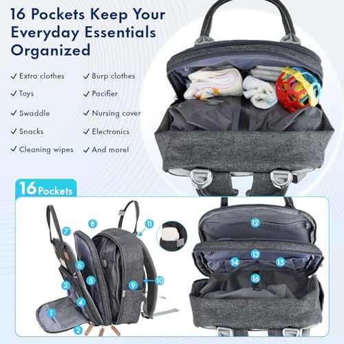 Travel Diaper Backpack with Vacuum Compression