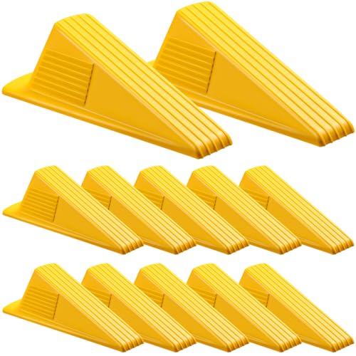 12 Pcs Heavy Duty Rubber Door Stops Wedge Stackable (12 Count)