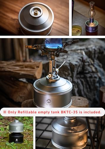 CAMPINGMOON Replacement Empty Refillable Gas Fuel Cylinder Standard for Backpacking Camping Stove EN417 Lindal Valve 110g TC