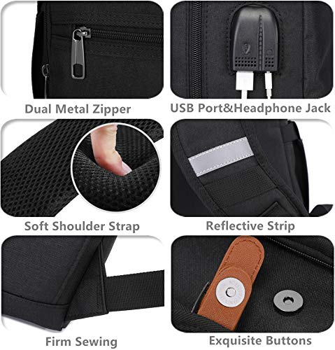 Laptop Backpack Men Women Vintage Backpack Bookbag College Backpacks Stylish Backpack Black Fits 15.6 Inch Laptop