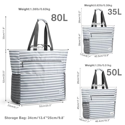 Beach Bag Waterproof Sandproof Large Capacity Foldable for Women