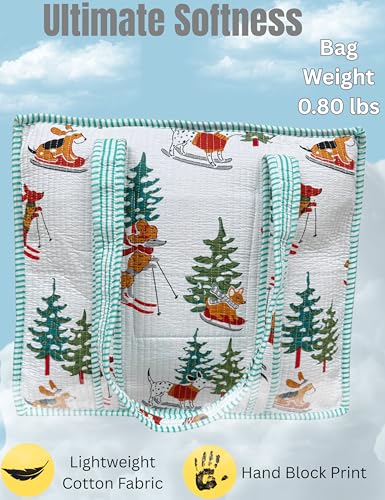 100% Cotton Quilted Tote Bag For Women