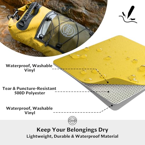 5/10/25/30/40L Waterproof Dry Backpack & Phone Case- Large Floating Dry Bag for Kayaking, Travel, Hiking, Fishing, Camping, Motorcycles & Beach, Heavy-Duty Roll Top Men/Women (Yellow)