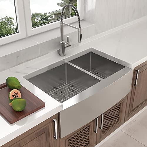 33 Inch Farmhouse Sink Double Bowl 60