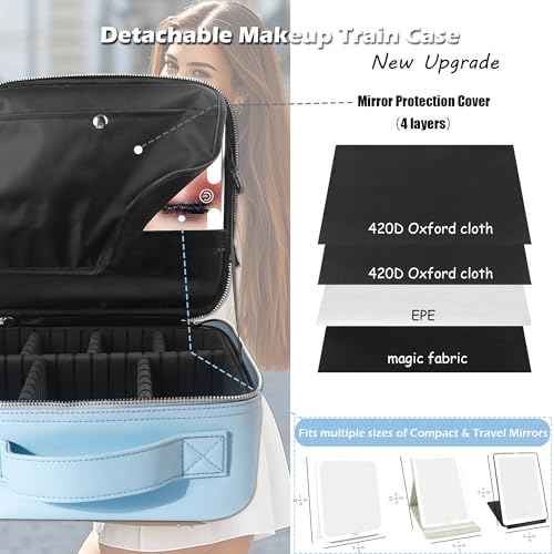 Travel Makeup Bag Cosmetic Bag Makeup Organizer Bag with Lighted Mirror