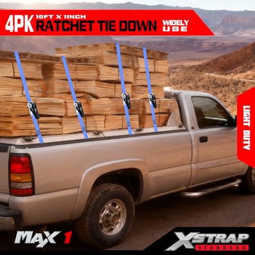 4 Pack Ratchet Tie Down Straps (4 Count)