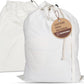 LFH Home Cotton Canvas Extra Large Laundry Bag with Handle, Stylish Drawstring Heavy Duty Laundry Bags For Travel, Home, Hotel, College Dorm and Camp Storage Bag 24x36 Inch, Machine Washable - White