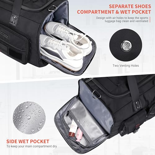 Duffle Bag for Men 3 in 1 Convertible 40L Nylon Gym Travel Backpack