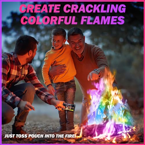 12 Pack Colorful Flames Color Fire Packets Fire Pit for Campfire