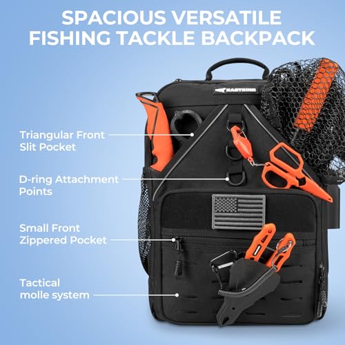 KarryAll Fishing Backpack with Rod Holder 4 Tackle Boxes