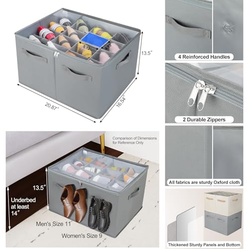 Shoe Organizer for Closet 2 Pack (2 Count)