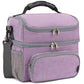 Double Layer Cooler Insulated Lunch Bag Adult Lunch Box Large Tote Bag for Men (Purple)