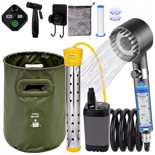 Portable Shower for Camping with 1500W Heater