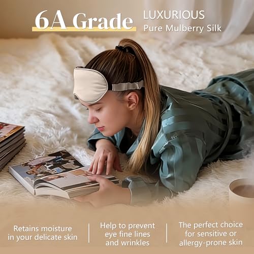 Adjustable 22 Momme 100% Pure Mulberry Silk Sleep Mask