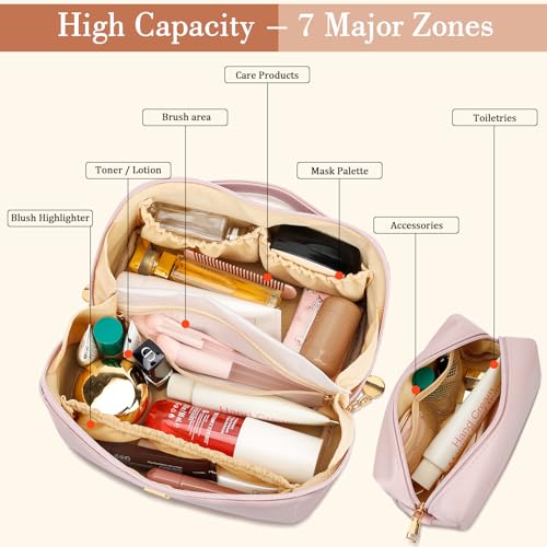 Initial Makeup Bag Personalized Gift for Women Teen Girls