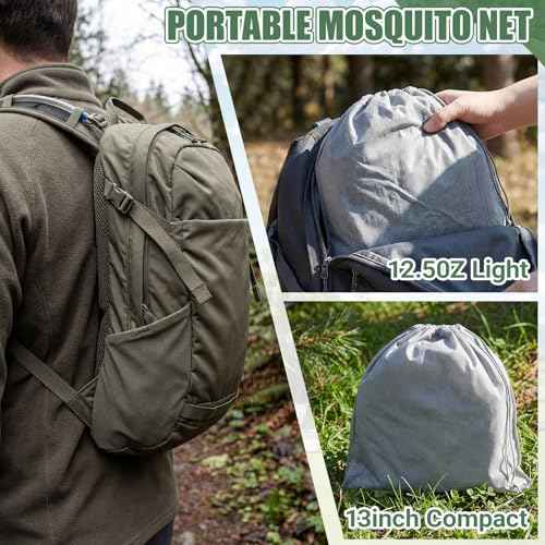 2 Pcs Mosquito Netting for Camping Bed 78 * 31 * 22 Inch (2 Count)