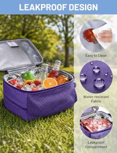 Expandable Small Lunch Box for Men Women Kids Work School Light Purple