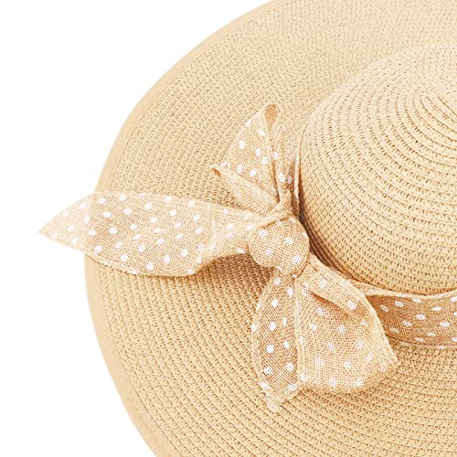 Wide Brim Sun Hat for Women Floppy Straw Hat Summer Beach Hats Fashionable Trendy Hats Sun Protection UPF 50+