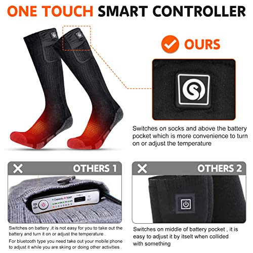 Heated Socks Upgraded 7.4V Rechargeable Battery Electric Socks for Men Women