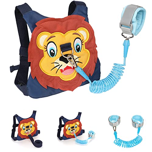 Toddlers Leash + Anti Lost Wrist Link Child Kids Safety Harness Kids Walking Wristband Assistant Strap Belt for Boys Pink Christmas Gift
