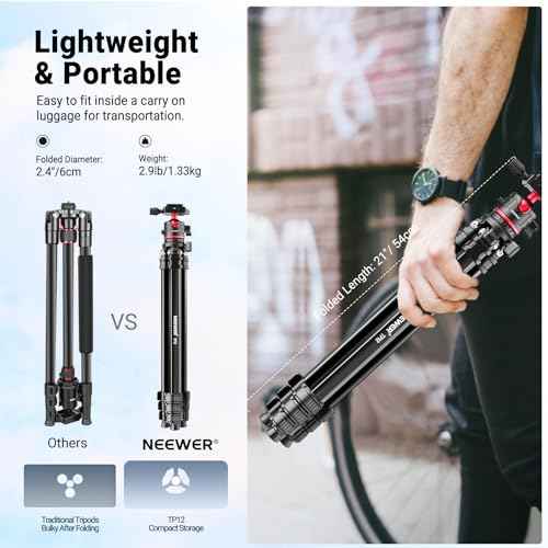 Basics 66.5" 169 cm Travel Tripod for Camera