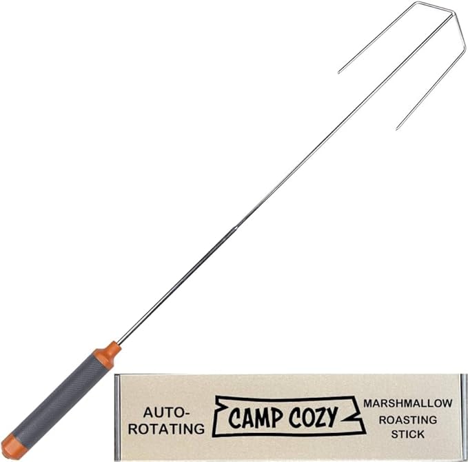Safety Marshmallow Roasting Stick – Automatic Rotating & Heat-Resistant | Hands-Free Roaster for Perfect Campfire S’mores & Hot Dogs | Battery-Powered by Camp Cozy Outdoor