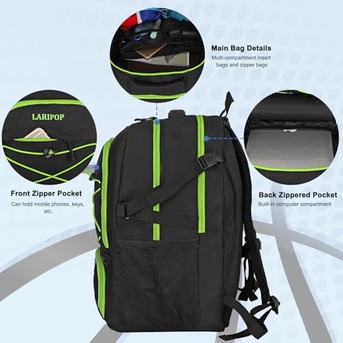 Basketball Backpack Large Sports Basketball Bag with Dedicated Ball Slot & Ventilated Shoe Compartment for Soccer Volleyball Gym Training Travel