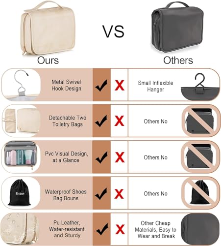 Hanging Travel Toiletry Bag for Women Vegan Leather