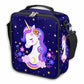 Cute Unicorn Insulated Lunch Bag for Kids Girls Women Kawaii Unicorn Lunch Box Containers Tote with Shoulder Strap Durable Reusable Waterproof for School Work Picnic Thermal Cooler Bag (A02:Cute Unicorn Flower)