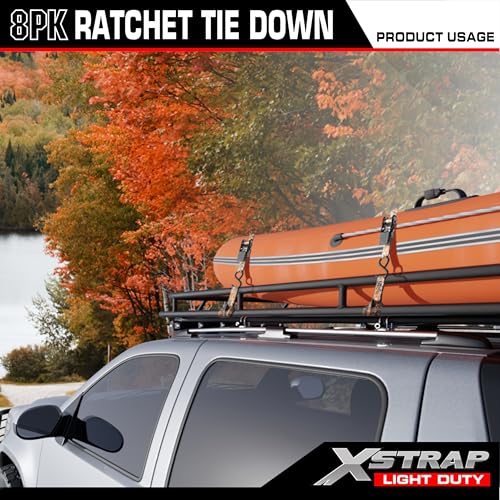 8 Pack Ratchet Tie Down Straps (8 Count)