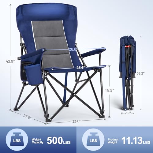 Oversized Camping Chairs High Back Lawn Chair 2 Pack (2 Count)