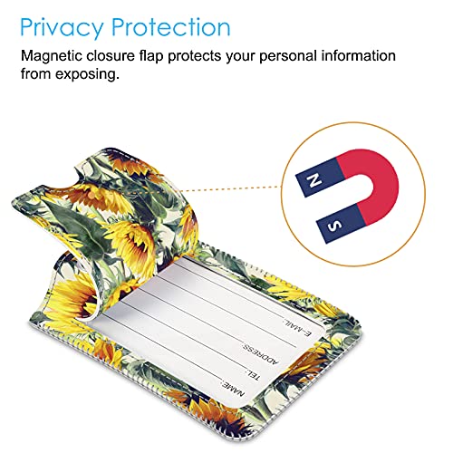 Luggage Tags Privacy Cover ID Label for Travel Bag Suitcase (2 Count)