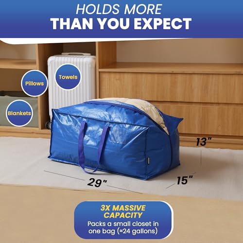 Collapsible Extra Large Moving Bags 6 Pack (6 Count)