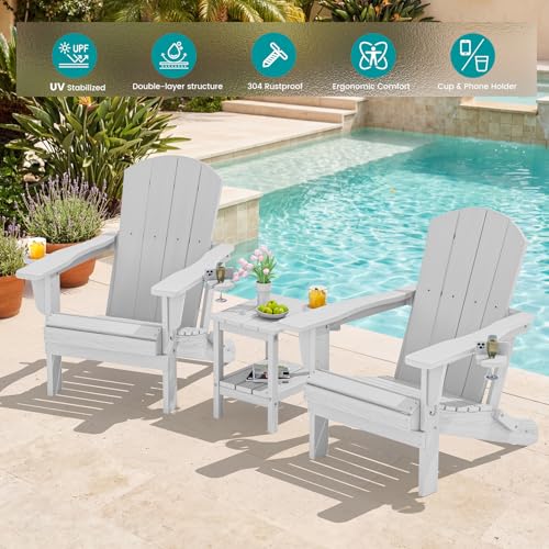 Outdoor Adirondack Chair Set of 4 with Cup Holders (4 Count)