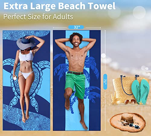Microfiber Beach Towel Oversized 71x32 Multiple with Bag 6 Pack Bulk (6 Count)