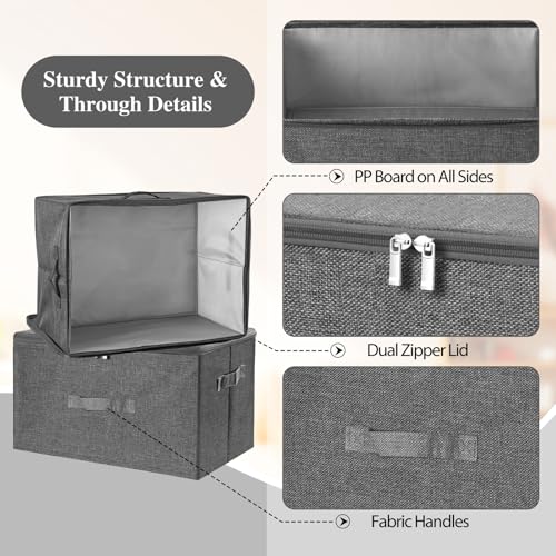 Fabric Storage Bins with Zipper Lids (3 Count)