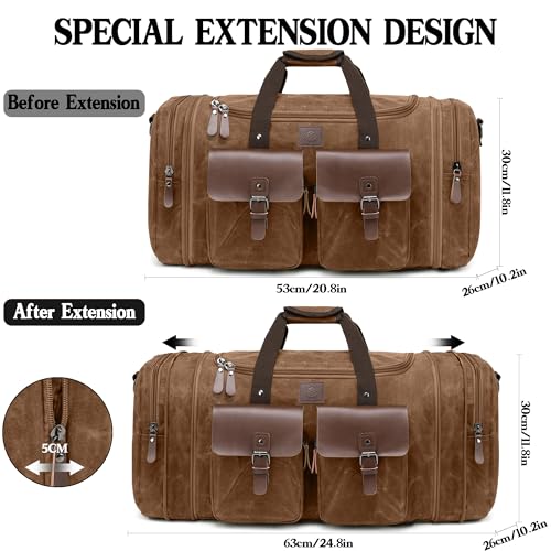 Waxed Canvas Duffle Bag for Men