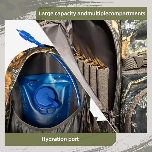 Hunting Backpack for Men Camo Hunting Day Pack for Rifle Bow 35L