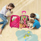 Kids Luggage 12" Toddler Backpack & 16" Travel Suitcase with Wheels (2 Count)
