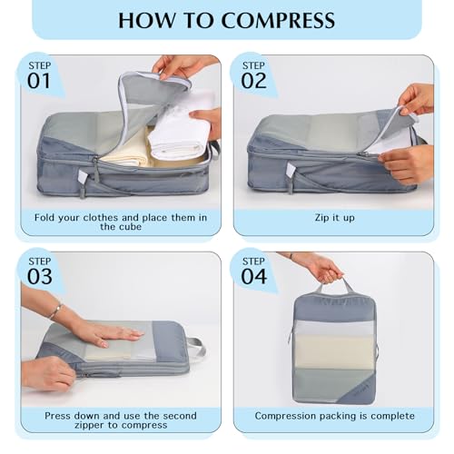 Compression Packing Cubes for Travel (7 Count)