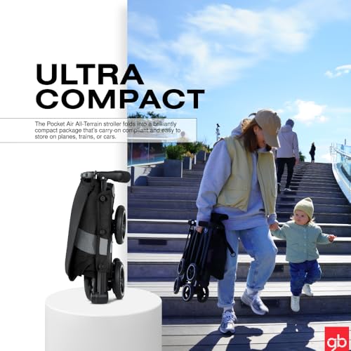 Pockit Air All Terrain Ultra Compact Lightweight Travel Stroller with Breathable Fabric in Velvet Black