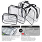 3Pcs Crystal Clear PVC Travel Toiletry Bag Kit for Women Men