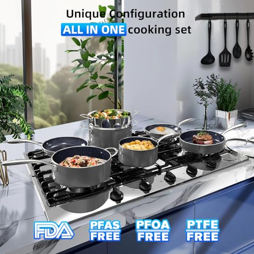 Deluxe DUXANO 14PC Healthy Pots and Pan With 9H Anti