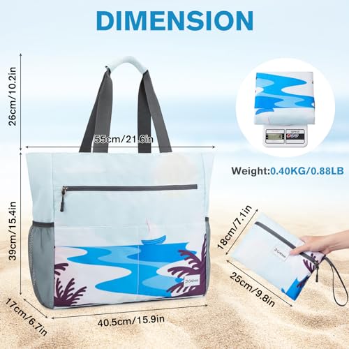 Beach Bag Waterproof Sandproof Large Capacity Foldable for Women