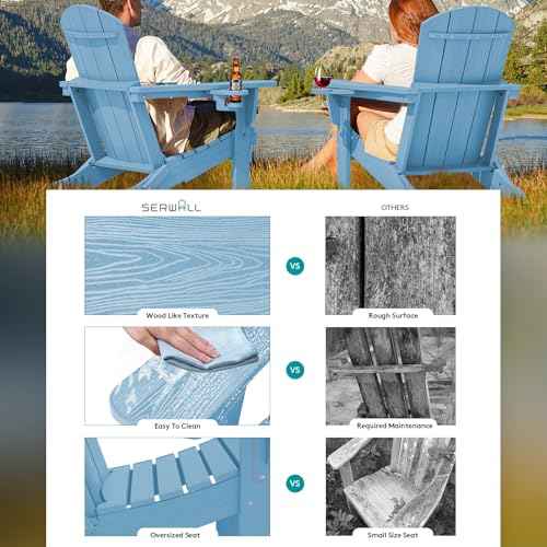 Outdoor Adirondack Chair Set of 4 with Cup Holders (4 Count)
