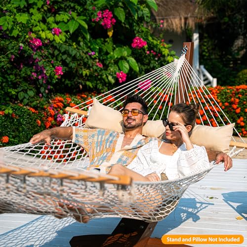 Lazy Daze Double Handwoven Rope Hammock for Outdoor Fits 12