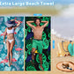Microfiber Beach Towel Oversized 71x32 Flamingo with Bag 2 Pack (2 Count)