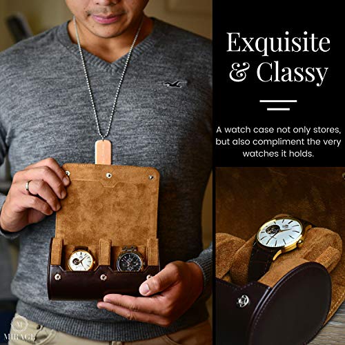 Watch Travel Case for Men Watch Roll for Travel Organizer and Display Watch Case (5 Count)