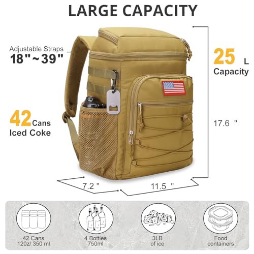 25L Insulated Cooler Backpack Water (42 Count)